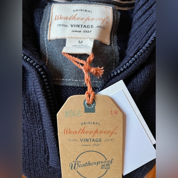 Weatherproof Vintage Men’s Quarter Zip Navy Sweater - Picture 3 of 5